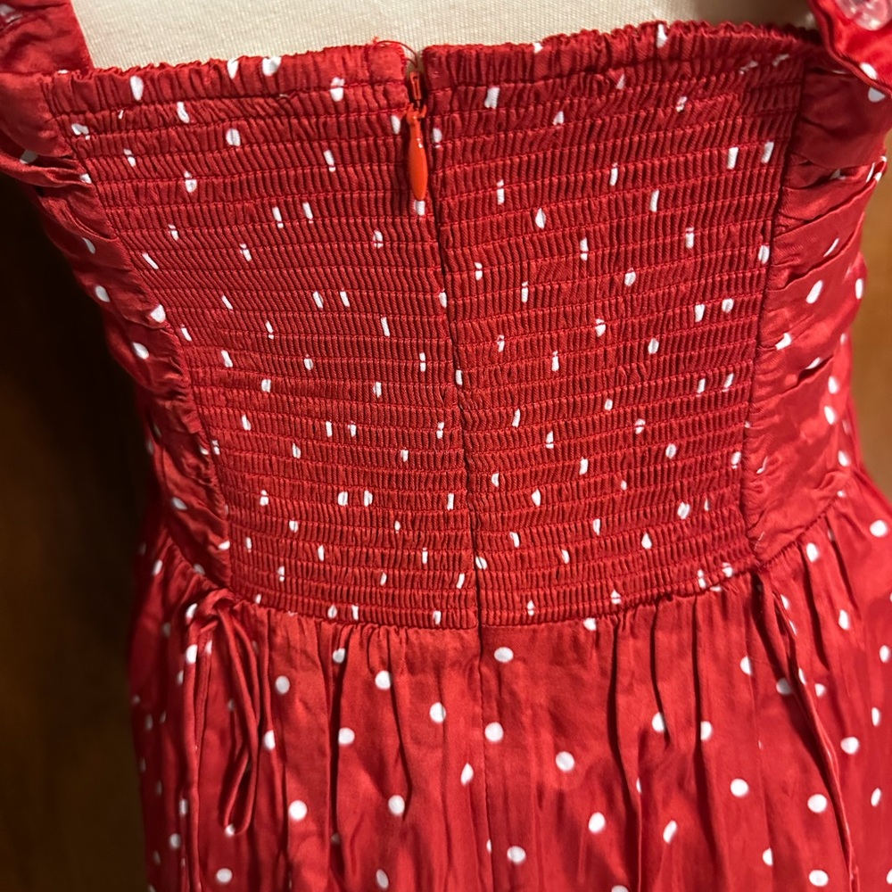 For Love And Lemons Red Ruched Sweetheart Mini Dress - Picture 7 of 15